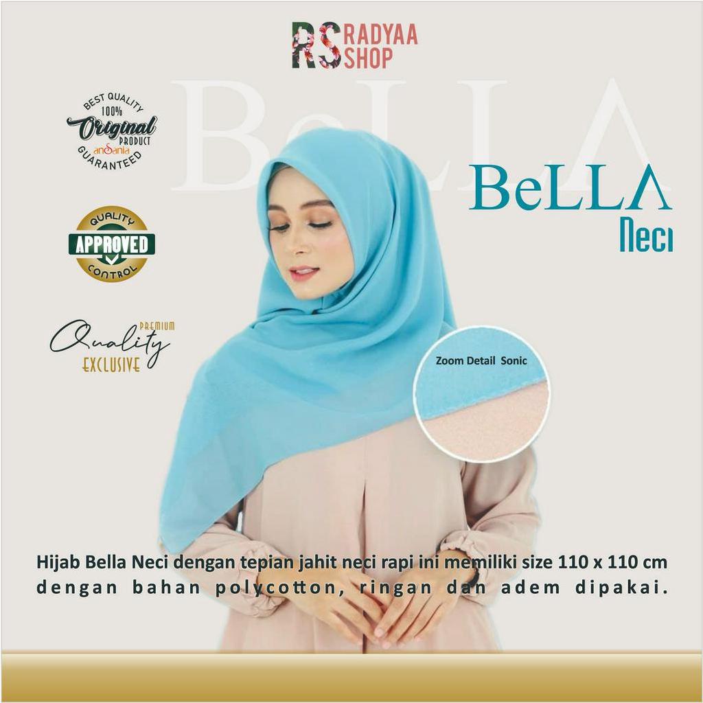 Jilbab Bella Square Neci A Hijab Polycotton Ansania Original