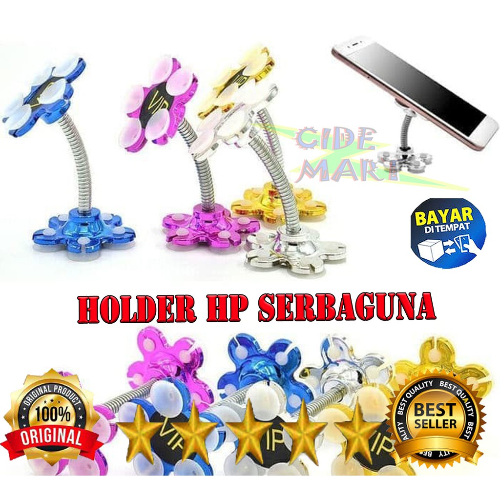 [TERMURAH] HOLDER HP / CAR HOLDER VIP MOTIF BUNGA / HOLDER FLEXIBLE VIP STAND HP HOLDER