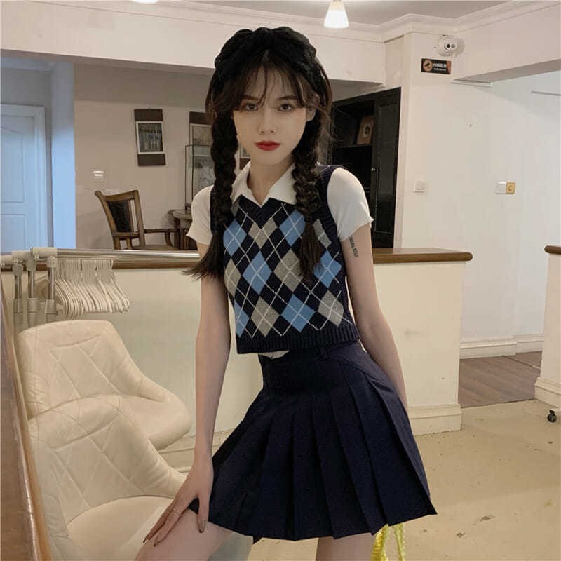 AMIEE - Vest Rompi Rajut Korean Style Wanita Baju Atasan