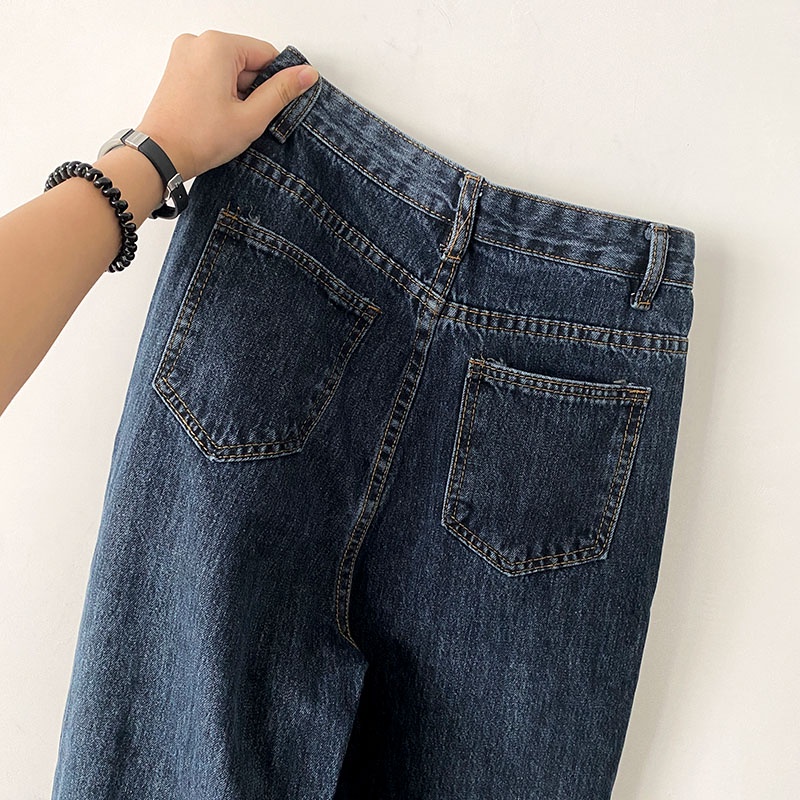 Highwaist Loose Jeans Wanita Kulot Boyfriend Jeans Wanita Korea