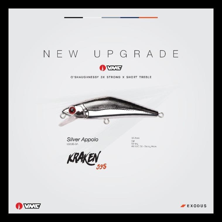 READY EXODUS LURE KRAKEN COLOR SILVER APPOLO ALAT PANCING TERMURAH DAN TERBARU AL4