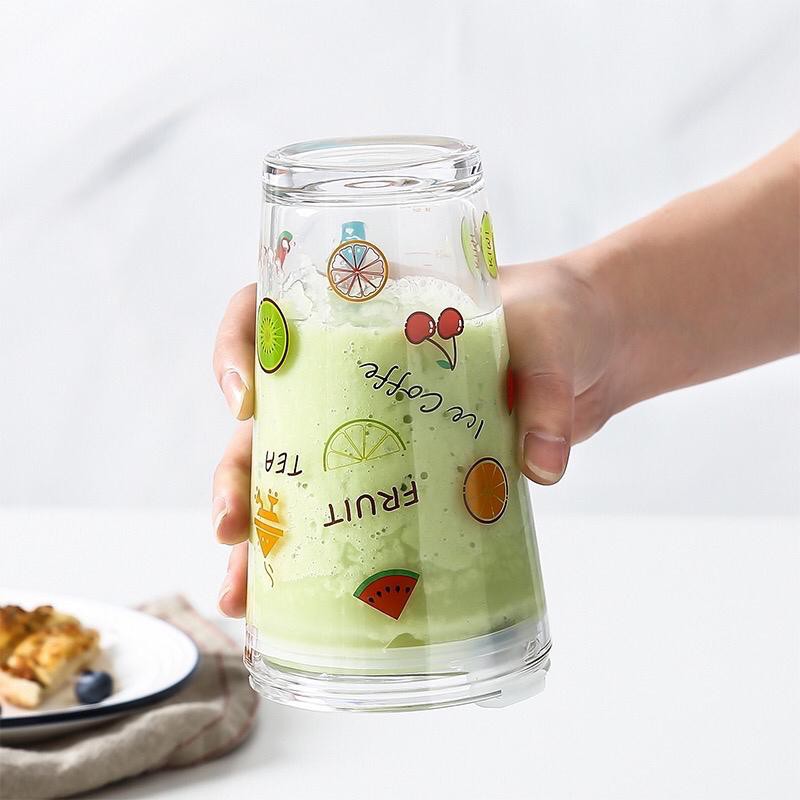 Mug Gelas Tumbler dengan Sedotan Go Green | Milk Cup Tumbler Glass With straw