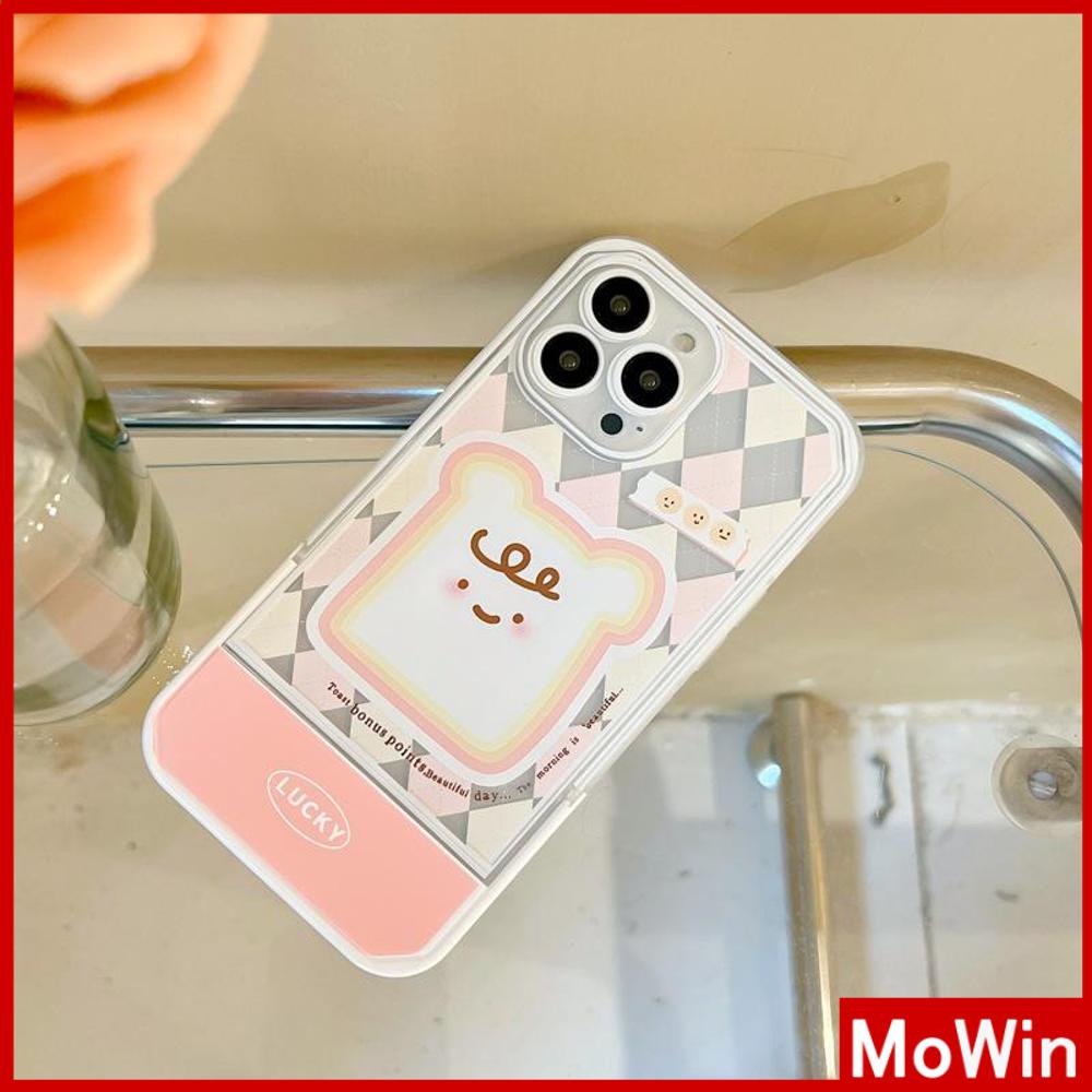 iPhone Case Acrylic Invisible Folding Stand Silicone Soft Case Airbag Shockproof Cover Camera Toast Cartoon Cute Compatible For iPhone 11 Pro Max 13 Pro Max 12 Pro Max 7Plus xr XS Max