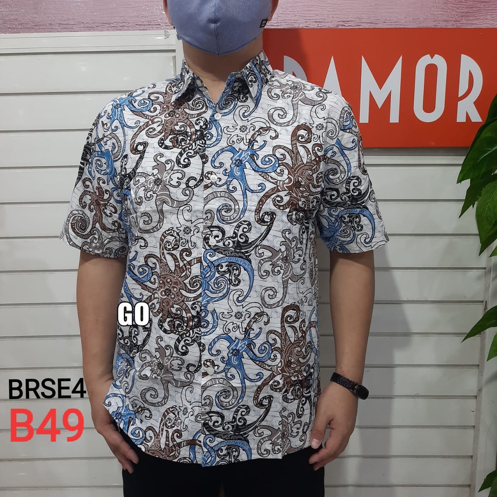gof BRSE DAMOR (CRESSIDA) KEMEJA BATIK Cowok Pakaian Pria Baju Batik Dewasa Lengan Pendek