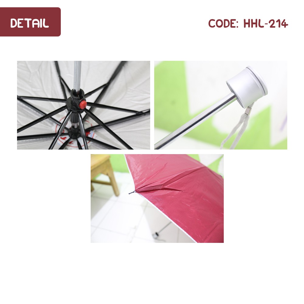 Payung Lipat 3 POLOS SAKURA CHERRY Style Korea Jepang Trendy Umbrella Unik - HHL-214