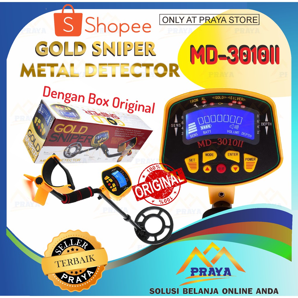 Digital Metal Detector Logam Detektor Emas Perak Gold Silver Iron besi - Kuning