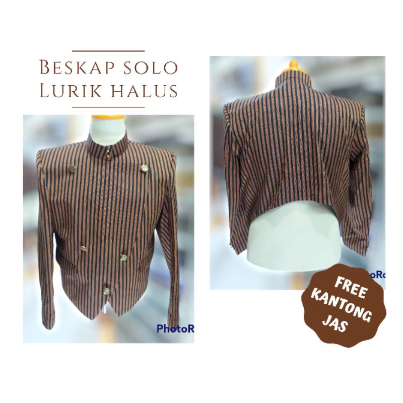 Beskap Solo Krowok Alusan Lurik