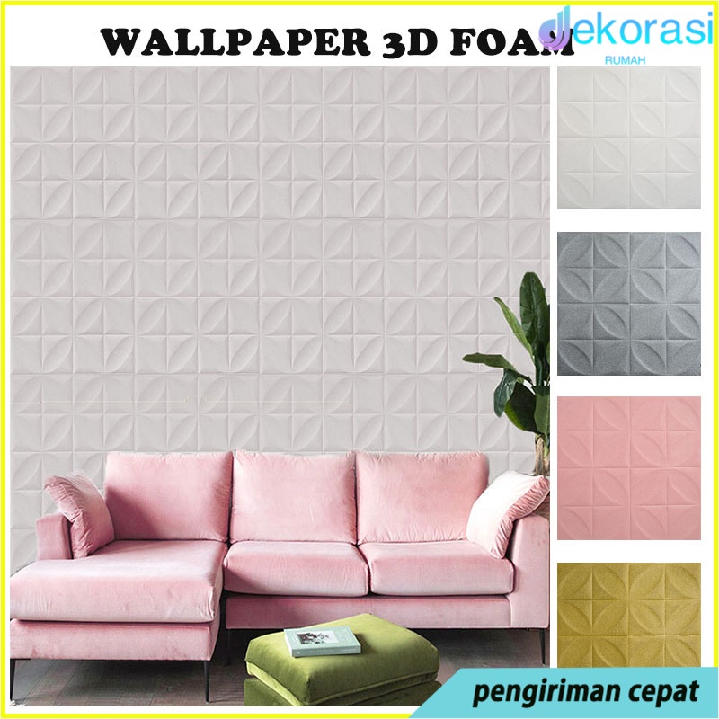 【COD】Self-adhesive wallpaper anti-collision kantong lembut 3D stiker wallpaper cement dekoratif wall