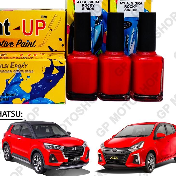 ♚ Daihatsu Red Solid Cat Oles Penghilang Baret Mobil Lecet Merah Glossy Sigra Ayla Rocky SIrion ✾