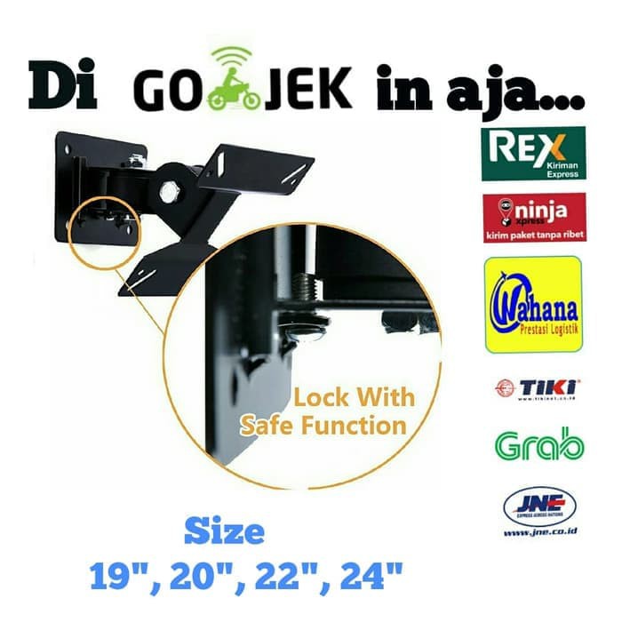 Bracket LED TV 24 Inch Swivel 4 arah Termurah ori