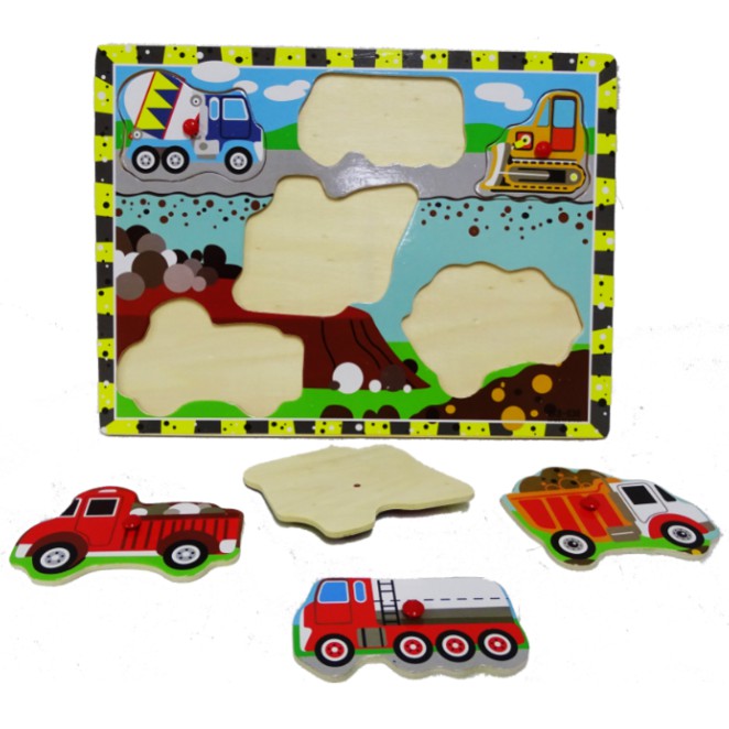 Sekawantoys Mainan Edukasi Anak Puzzle Kayu Construcksi Truck Termurah!!! ( SKW.030 )