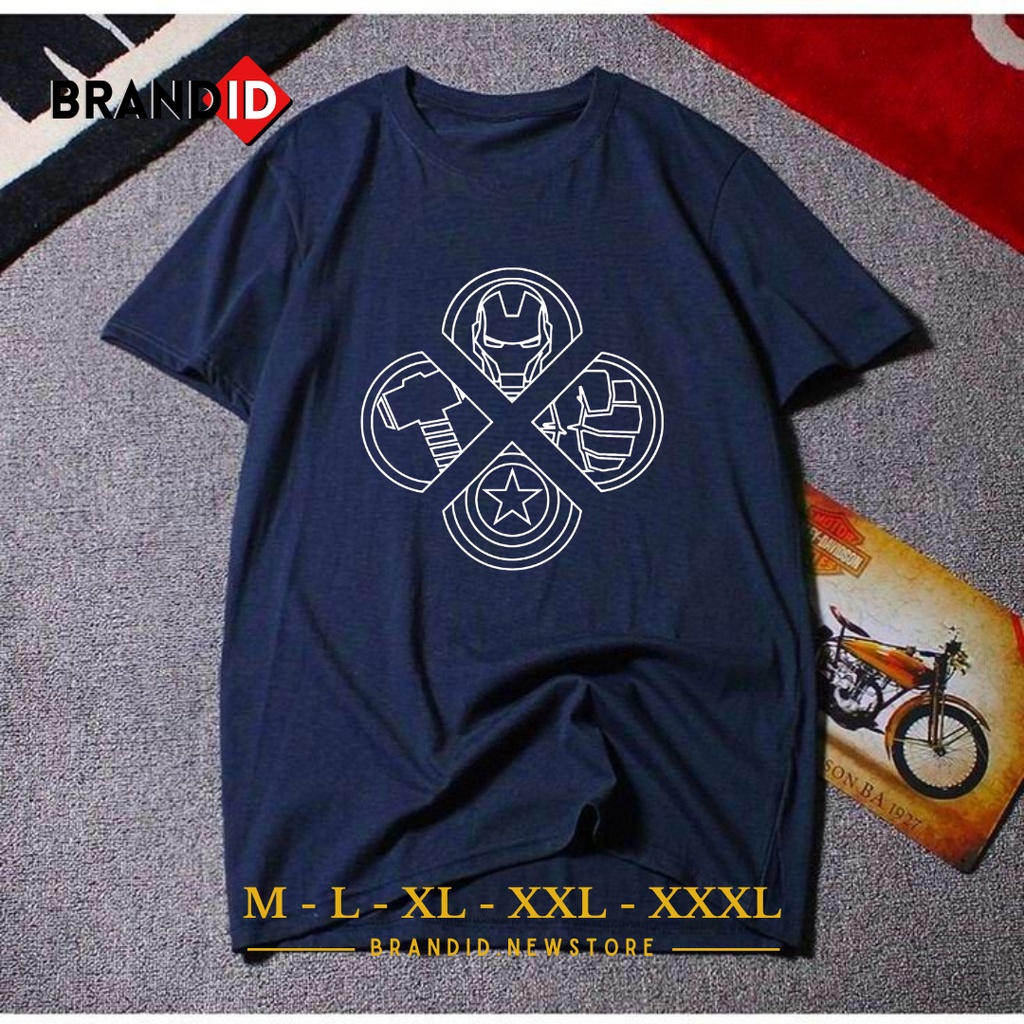 ID251 Baju Kaos Superhero Pria Dewasa Keren Motif Avengers Icon T Shirt Distro Cowo Kekinian Model T