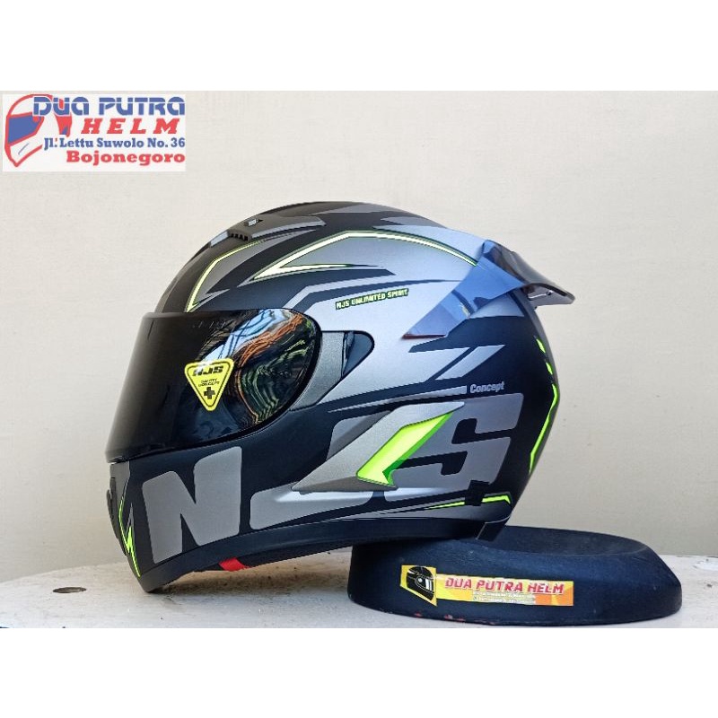 Helm fullface Njs Shadow 812 gunmet yellow doff