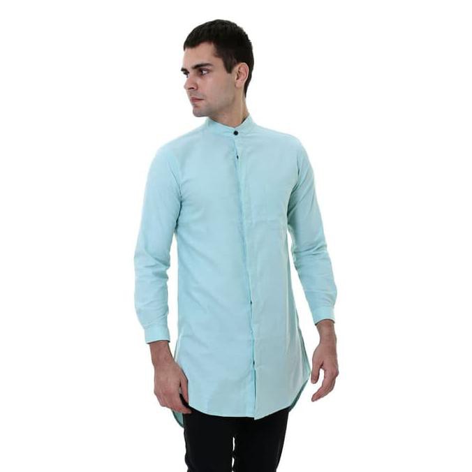 Vm Gamis Baju Koko Muslim Hijau Kemeja Koko Muslim - Hijau Muda, M