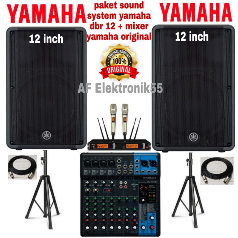 Paket Sound System Yamaha Speaker 12 Inch + Mixer Yamaha Original