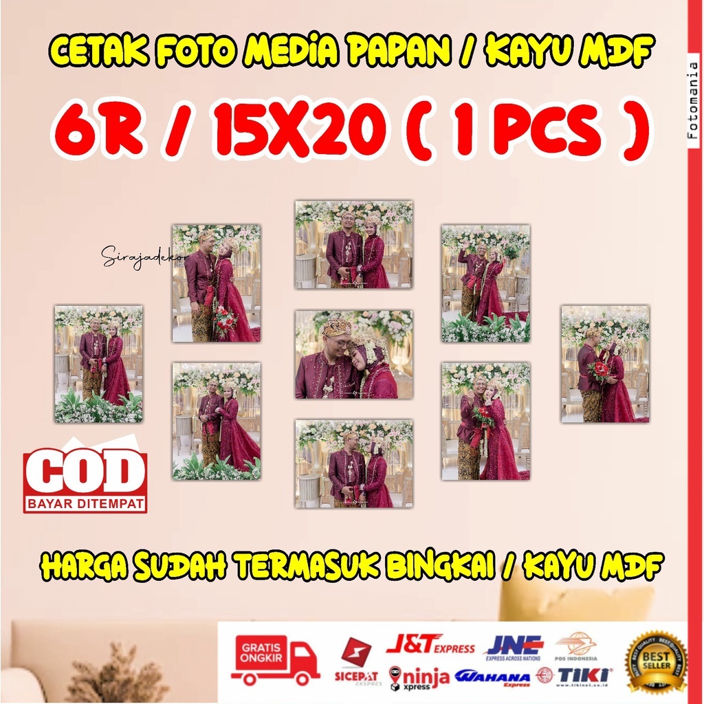 HIASAN DINDING FOTO 6R (15x20) / CETAK FOTO BINGKAI 5R / BINGKAI FOTO TEMPEL DINDING