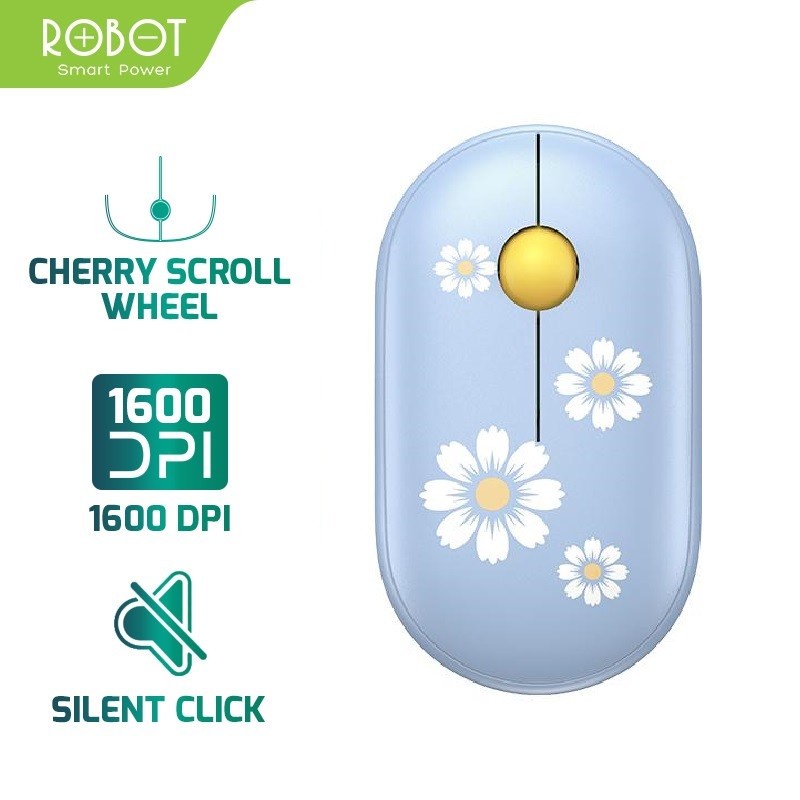 PROMO Mouse Wireless ROBOT M230 Stylish 2.4GHz Silent Optical 1600DPI Receiver USB - Garansi Resmi 1 Tahun BY SULTAN