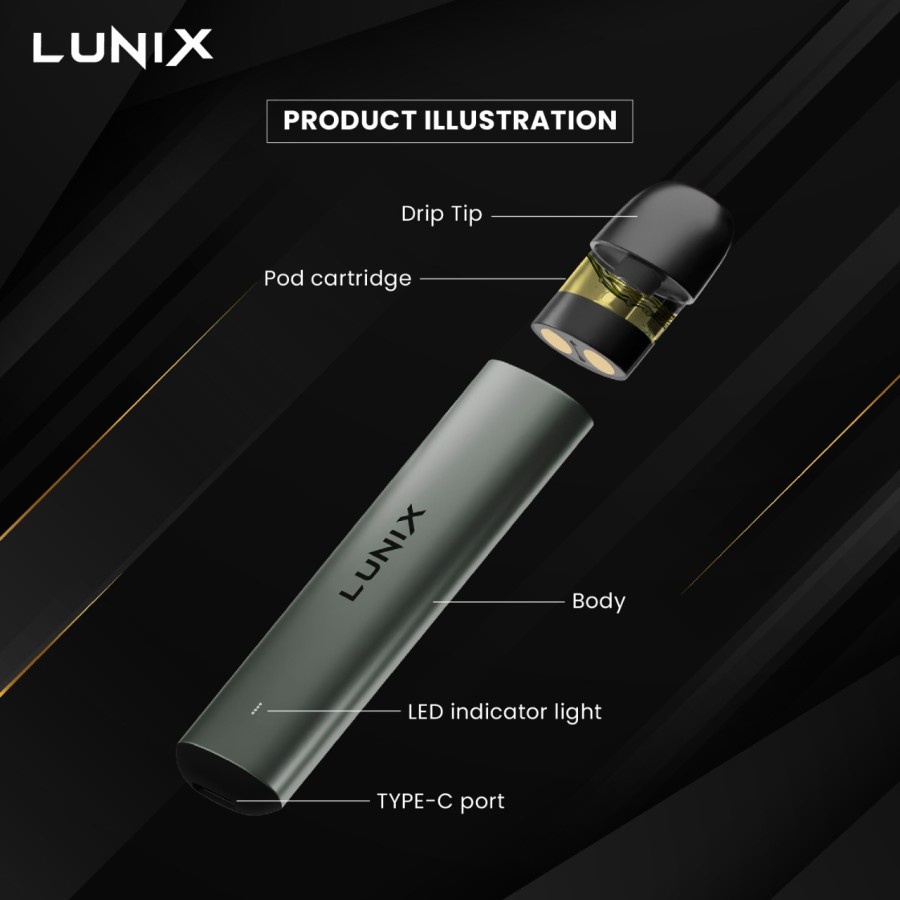 READY ! Lunix Mini Stick POD Kit 350mAh Refillable Authentic