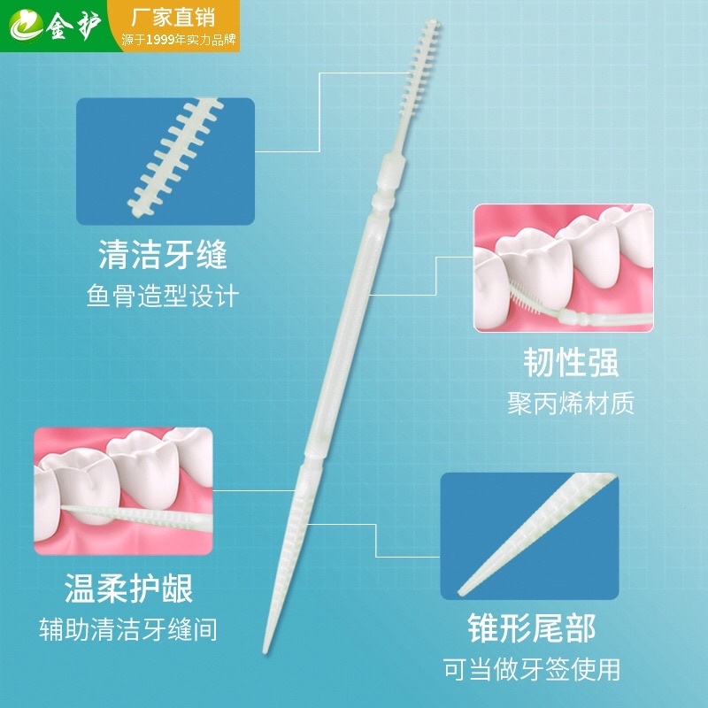 Tusuk gigi 2 sisi model sikat / Tooth pick plastik 2 arah / Tusuk gigi untuk behel Interdental