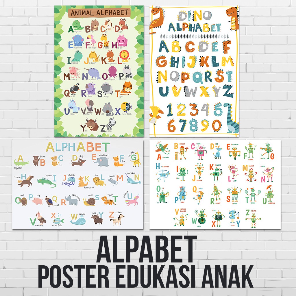 

Alpabet Poster Edukasi Anak isi 4 Pcs Ukuran A3+