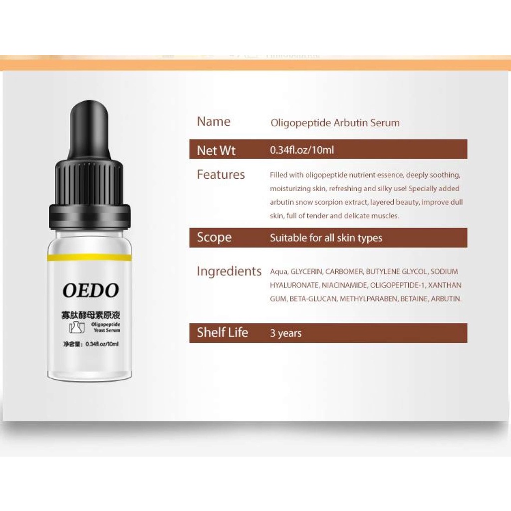 [Terbukti Alami] OEDO Oligopeptide Arbutin Serum Moisturizing Pemutih Wajah Glowing Perawatan Wajah