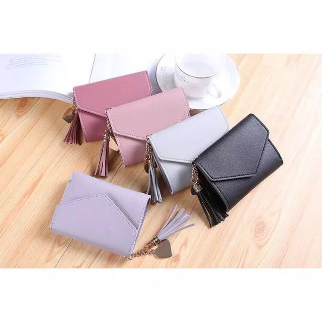 Medan Termurah KD32 Korean style Dompet love dompet lipat cantik import