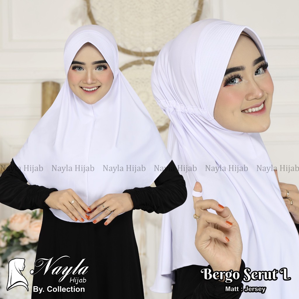 Jilbab Instan Bergo Serut L Kerudung Instan Bergo Serut Ori Nayla Hijab Bergo Serut Nayla Hija'b