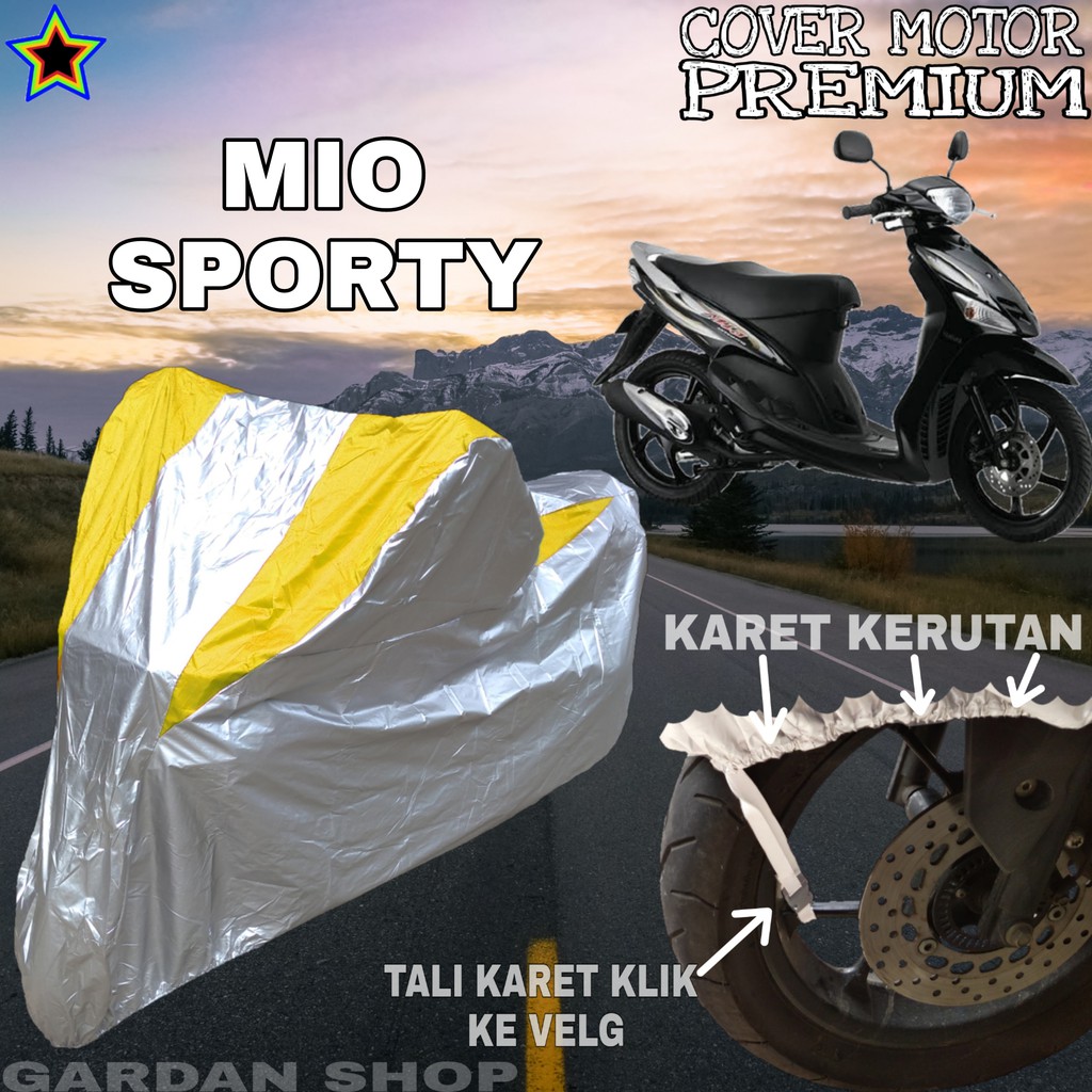 Sarung Motor MIO SPORTY Silver KUNING Body Cover Mio PREMIUM