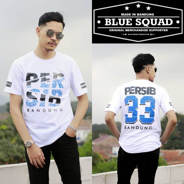 kaos persib putih pendek/baju persib casual pria wanita