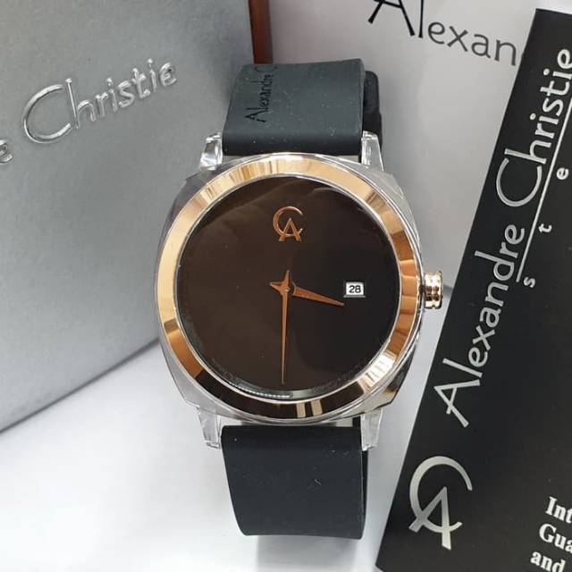 JAM TANGAN CEWEK / WANITA ALEXANDRE CHRISTIE AC 2763 BLACK ROSEGOLD
