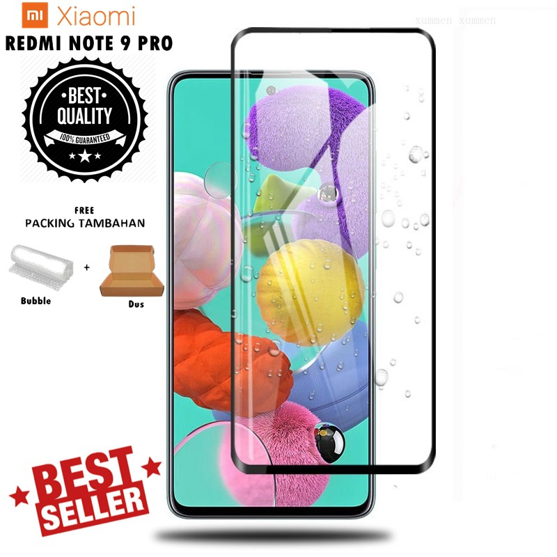 Tempered Glass Xiaomi Redmi Note 9 Pro Warna Cover Anti