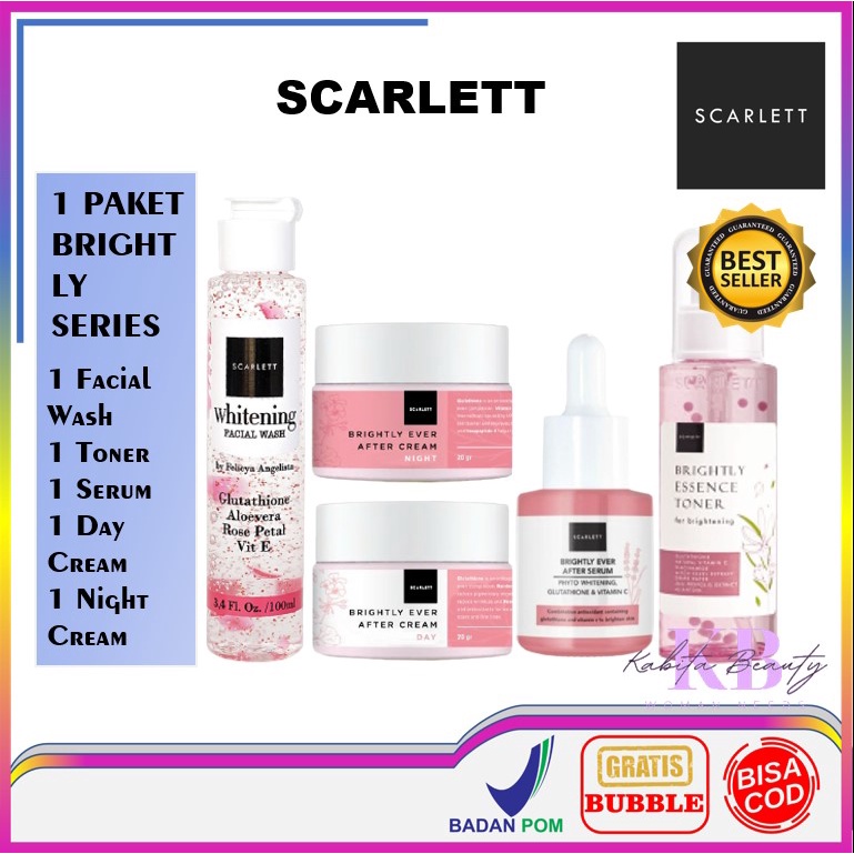 ❤KB❤ Paket Varian Brightly Scarlett Whitening Brightly Night Cream | Scarlet Brightly krim Siang Mal