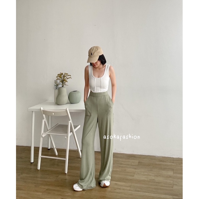 ASOKA Selena Pants 1104 - Cullote Knit - Celana Kulot Wanita