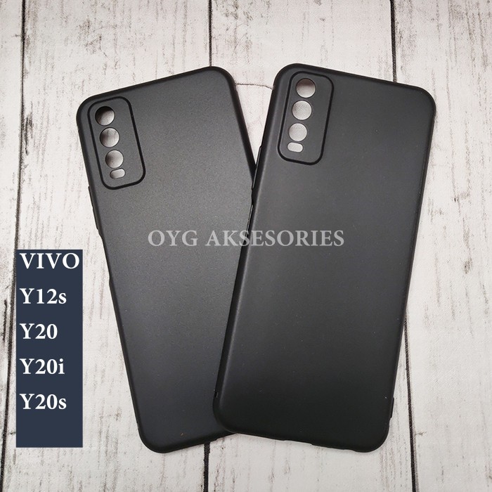 Oyg Vivo Y12s Y20 Y20i Y20s Silikon Polos Hitam Tpu Matte Black Baby Skin Shopee Indonesia