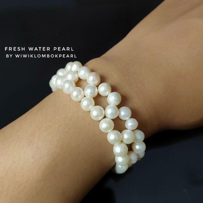 Gelang mutiara asli Gelang full mutiara Gelang mutiara lombok Gelang tangan Mutiara asli Perhiasan m