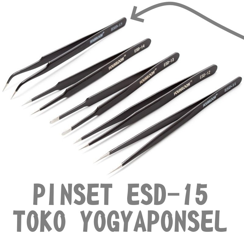 Tweezers pinset esd 15 bengkok kualitas istimewa original