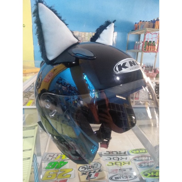 TERBARU⚡HITAM NAVY | KUPING BANDO LUCU / SERBAGUNA KUPING KUCING UNTUK HELM | Kuping kucing / akseso
