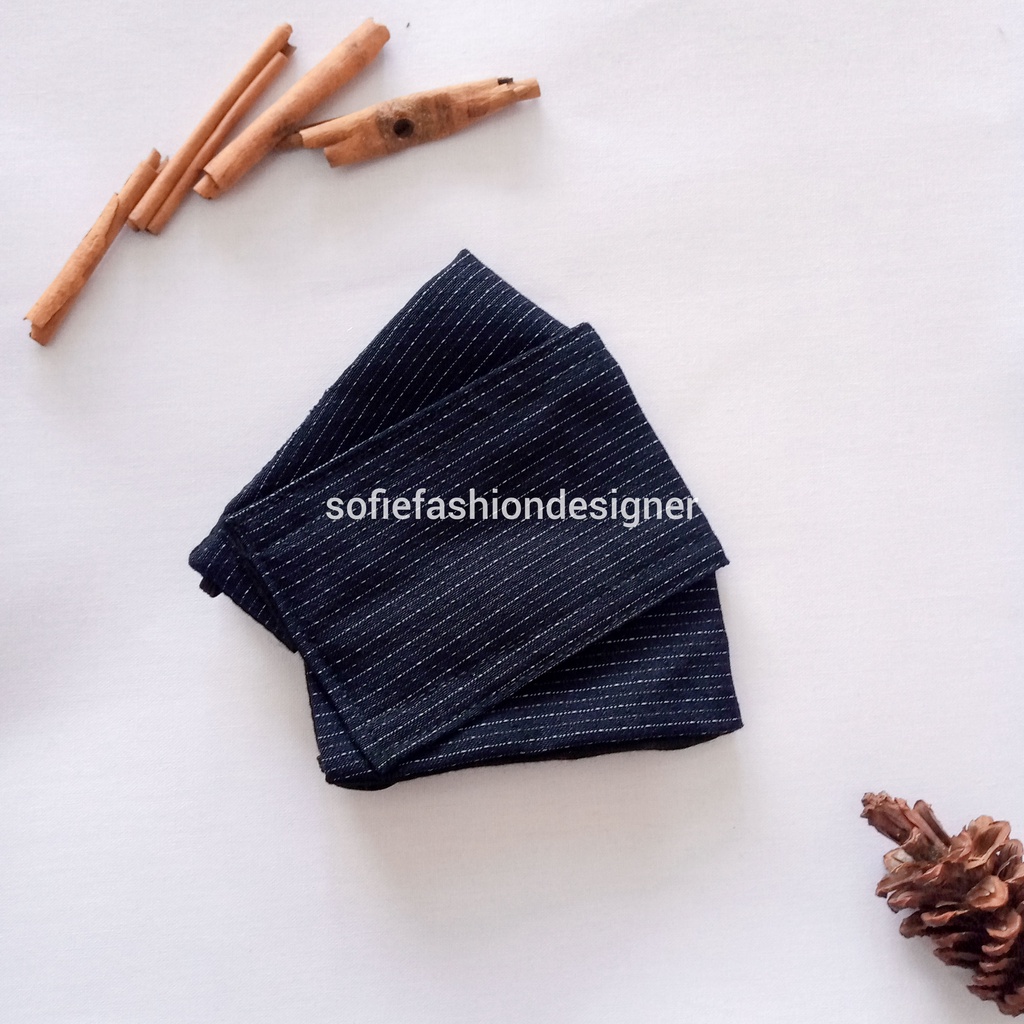 Masker Kain 3D Motif Bintik Warna Biru Cantol by Sofie Fashion Designer