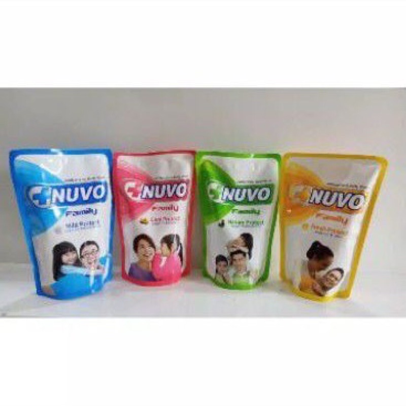 Sabun Mandi Cair NUVO FAMILY BODY WASH POUCH 60ml Liquid Soap Antibacterial 60 ml