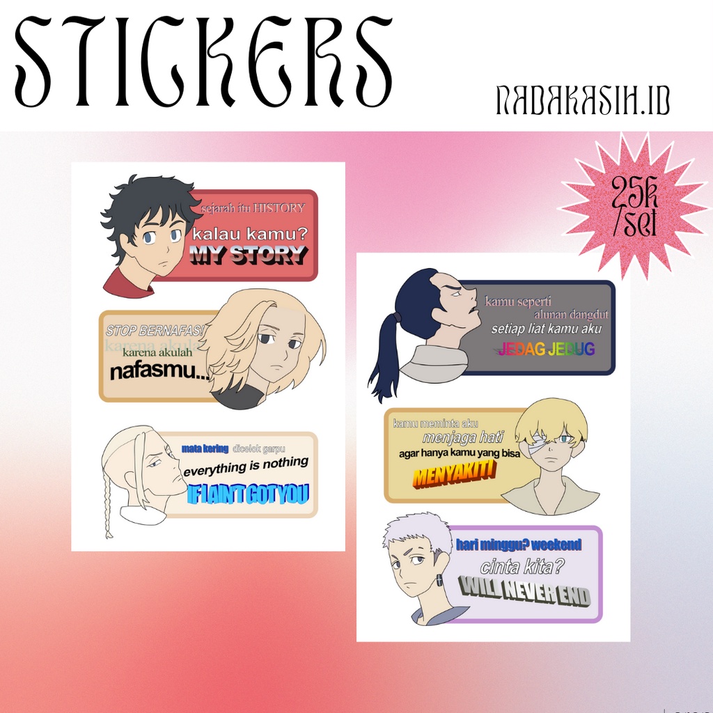Tokyo Revengers Fanmerch Sticker Dangdut