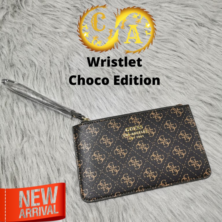 BELI 5 GRATIS 1 WRISTLET CLUTCH GUESS EMBOSS AUTHENTIC QUALITY