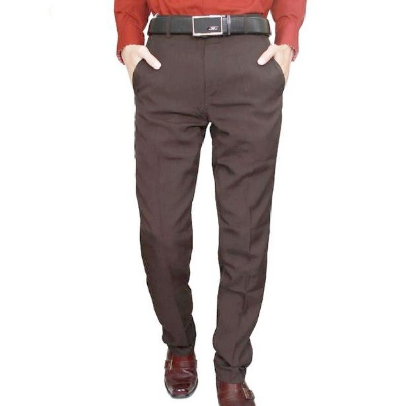 CELANA KANTOR SLIMFIT | BAHAN WOOL | READI WARNA ABU MUDA ,ABU TUA,HITAM DAN COKLAT SIZE 27-38