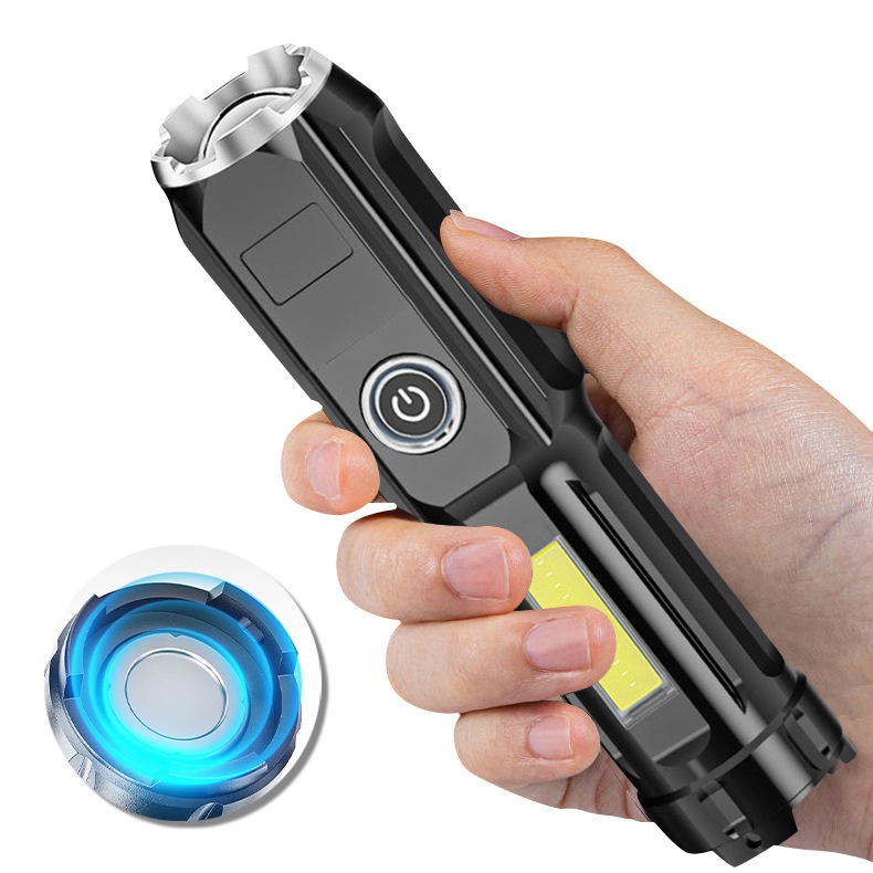 [ Retractable Zoom Water Proof Light Flashlight for Home Outdoor Hiking Camping Survival Emergency ]