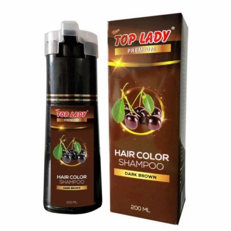 Top Lady Premium Coklat Tua Shampo 200 ml Pewarna Rambut Cat Rambut