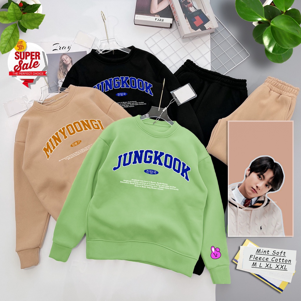 Sweater ( TEBAL ) Jungkook BTS Korea Style | Sweater Pria &amp; Wanita Terbaru | Dhea Fashion | Untitres