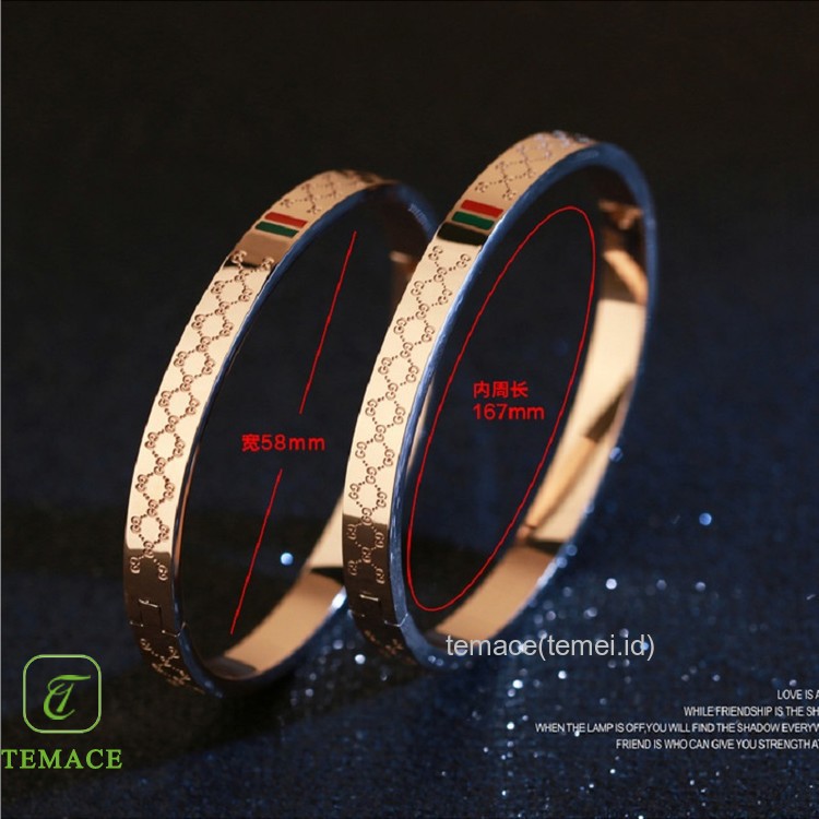 Gelang Titanium Premium Kulit asli Baja tahan karat Menenun Tombol Wanita bracelet wedding