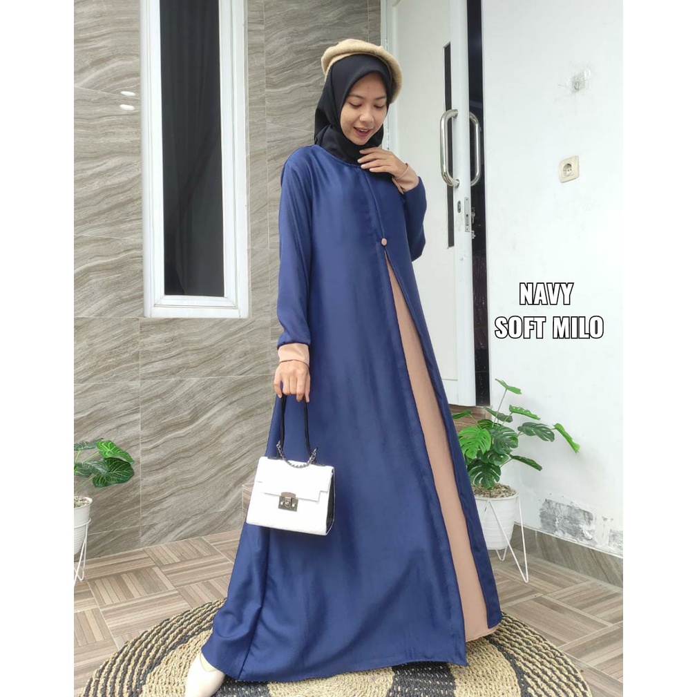 Gamis Ity Crepe Rompi / Gamis Ity Crepe Kombinasi / Gamis Ity Crepe Cardigan