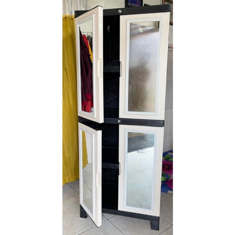 Lemari PLastik Aquose DIVA JUMBO Full Cermin Susun 4