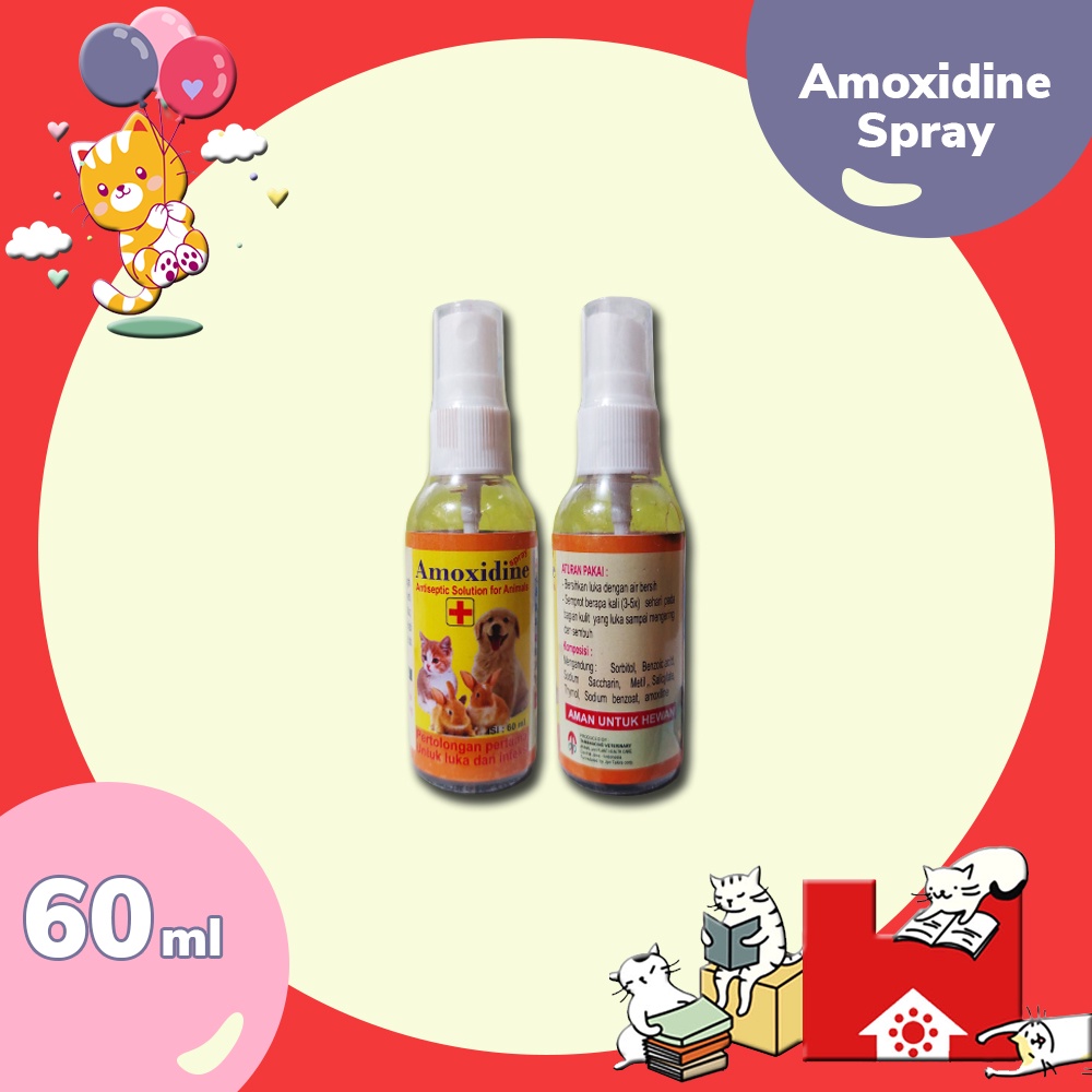 AMOXIDINE SPRAY LUKA KUCING DAN ANJING 60ML AMPUH