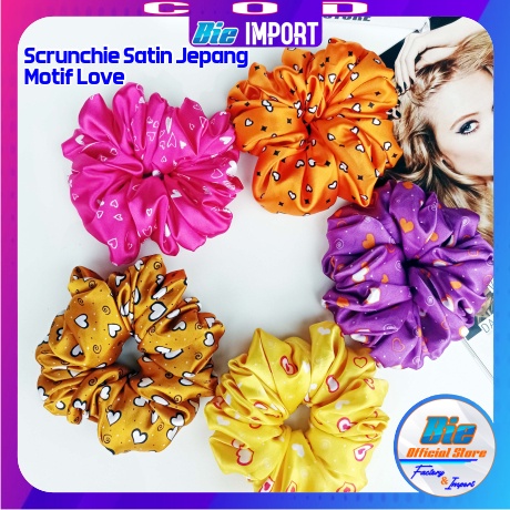 Scrunchie Satin Silk Jepang Size Jumbo / Ikat Rambut Satin Jepang